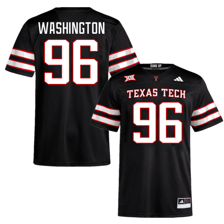 #96 Broderick Washington Texas Tech Red Raiders Jerseys College Football Uniforms Stitched-Black